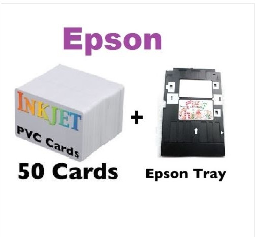 Inkjet PVC ID Card Starter Kit – Epson P50,T50,L800,T60, PVC Cards & Card Tray