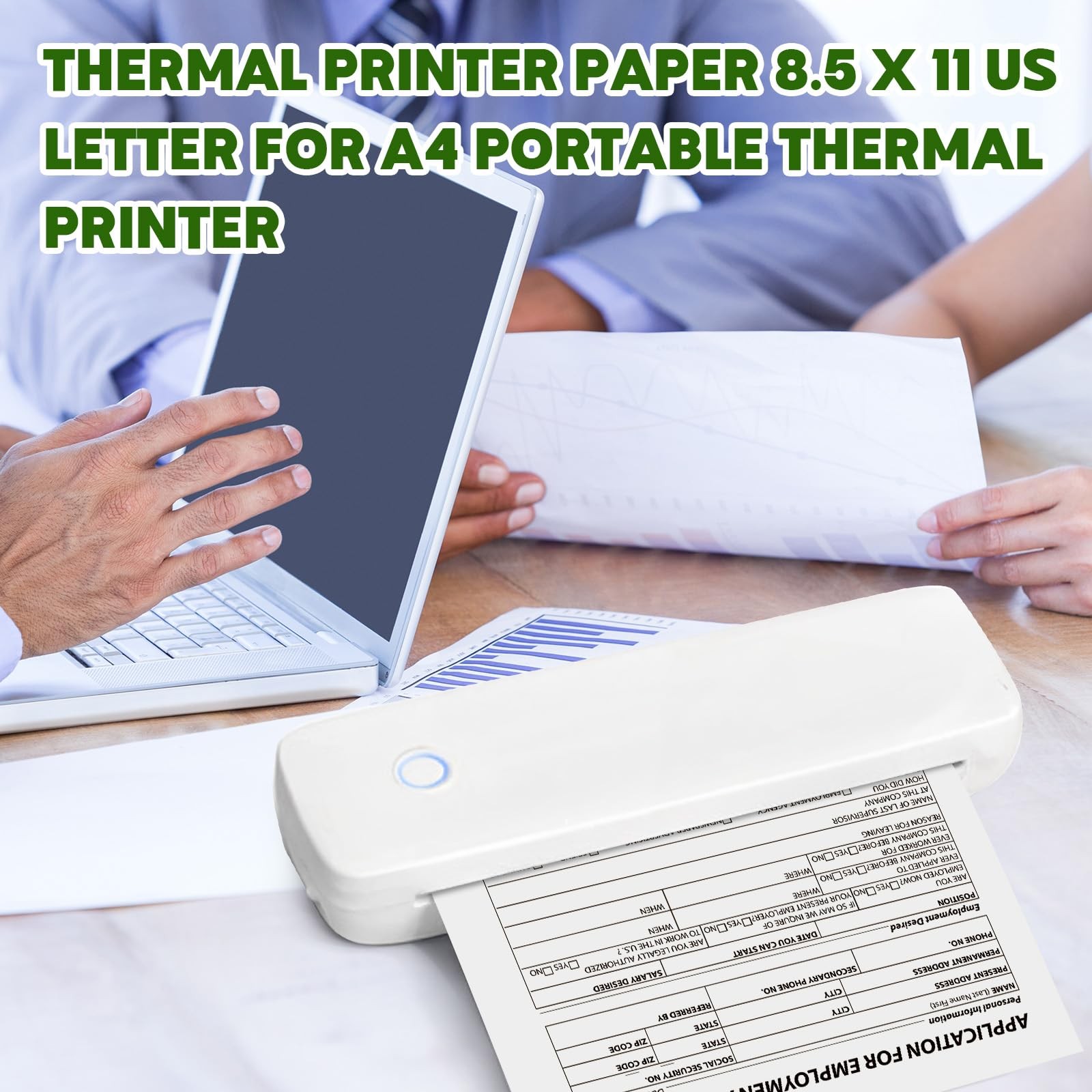 ForraFun Thermal Printer Paper 8.5 x 11 Inch 500 Sheets Quick Dry white