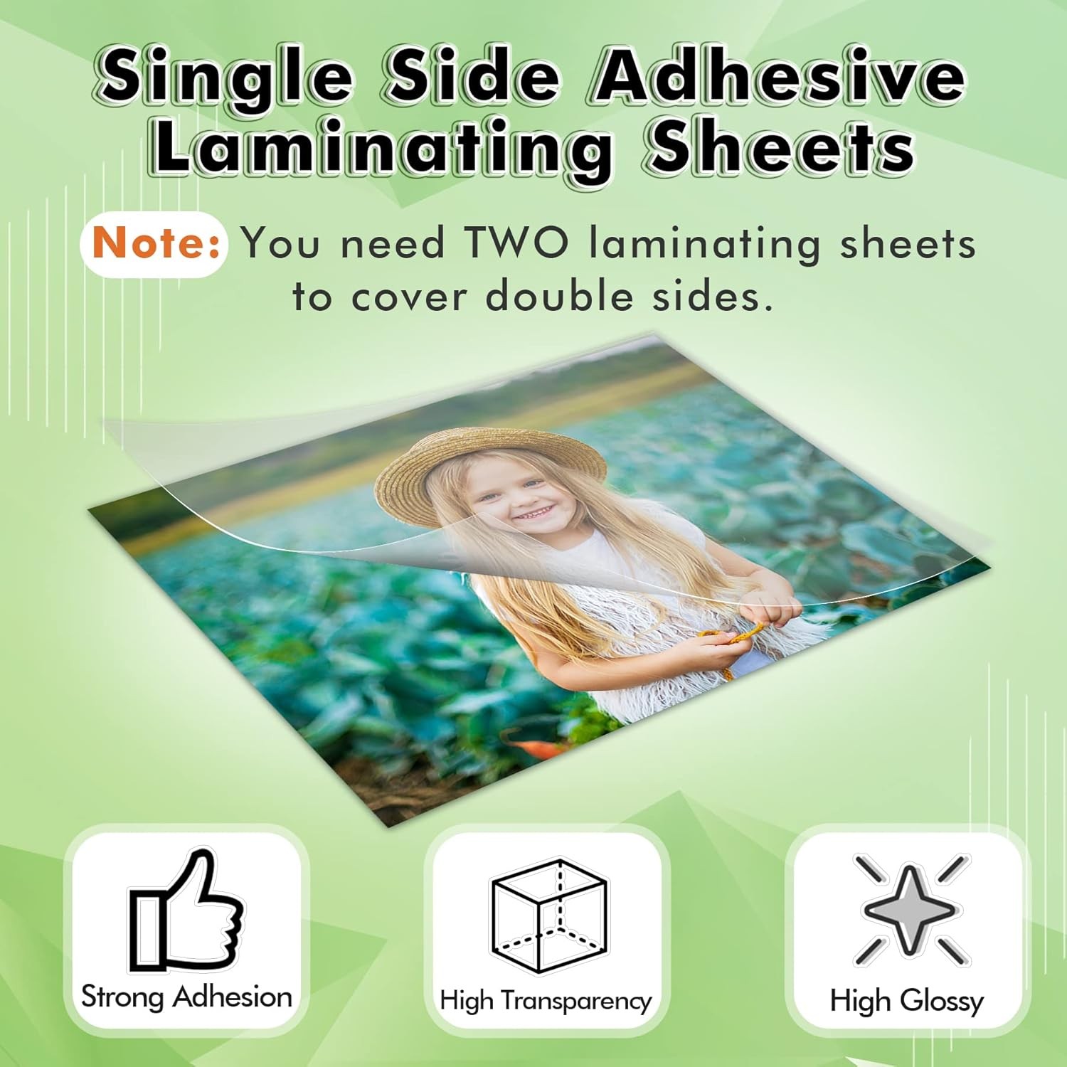 Koala Self Adhesive Laminating Sheets – 9 x 12 Inch Clear Laminate Sheets for