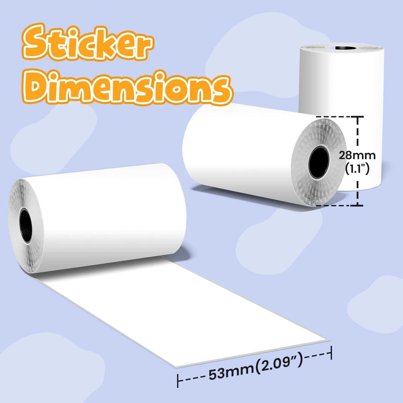 Self-Adhesive Thermal Sticker Paper Rolls – Glossy Labels for Mini Printers, 50m