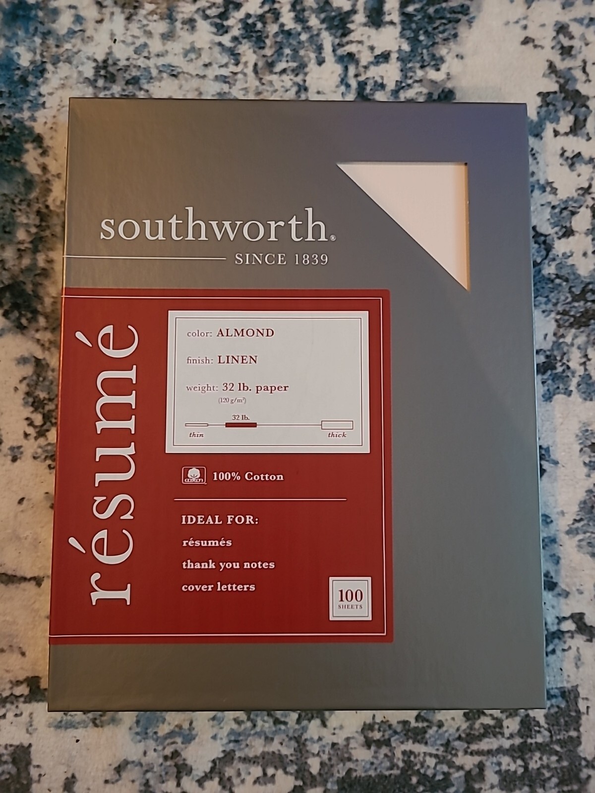 Southworth Company Linen Resume Paper Almond – 100 Sheets – New In Box