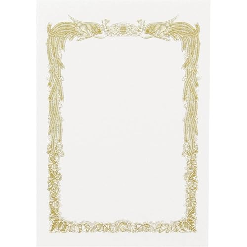 King Corporation Certificate Paper A5 Wide Vertical Frame 100 Sheets No. 24