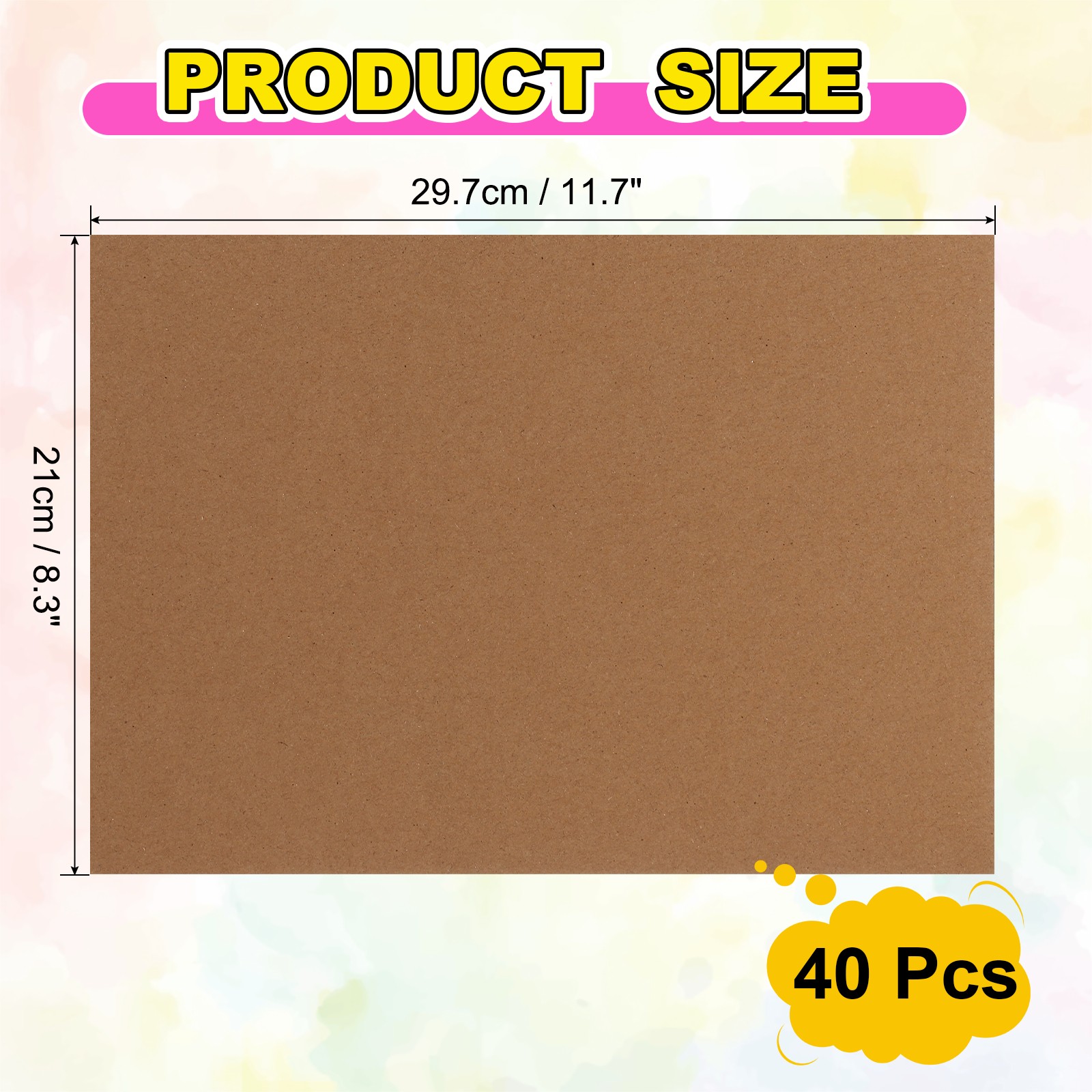 40pcs A4 Adhesive Label Sheets for Shipping, Dark Brown