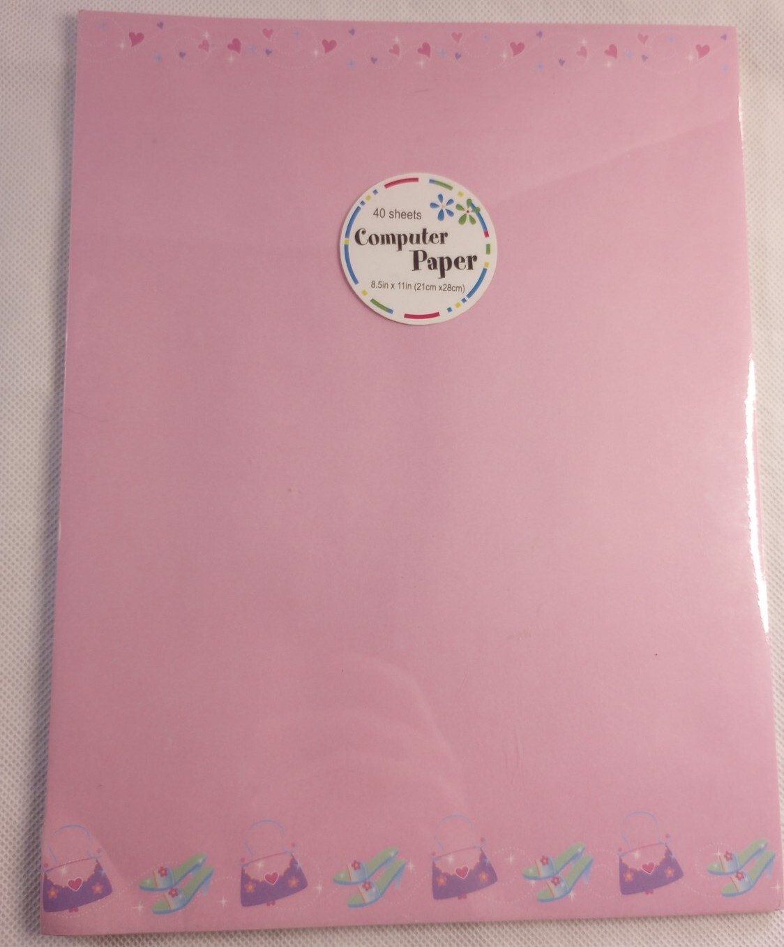 40 Sheets Computer Paper Pink 8.5inx11in