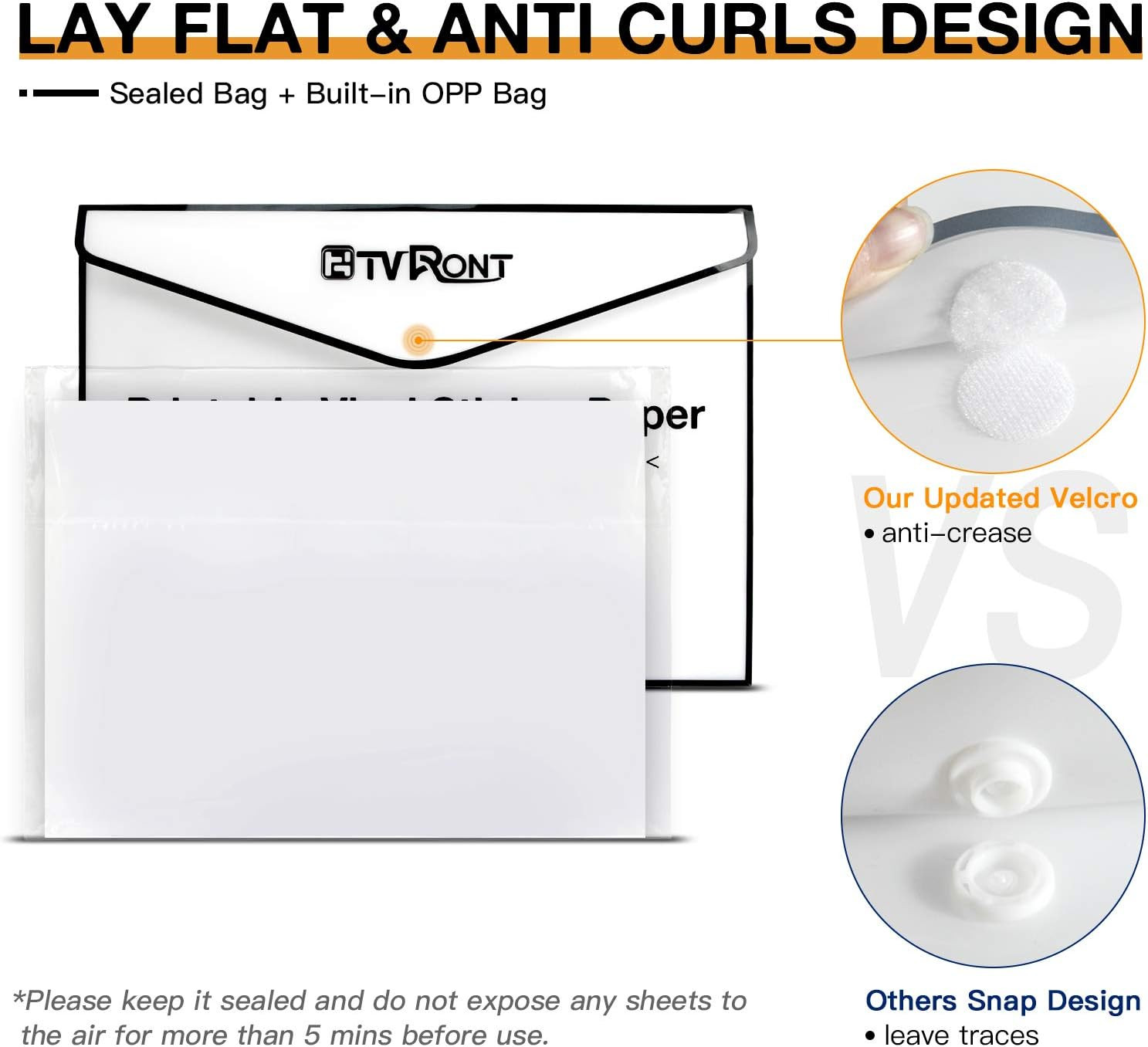 HTVRONT Printable Vinyl for Inkjet Printer & Laser Printer – 40 Pcs Glossy White