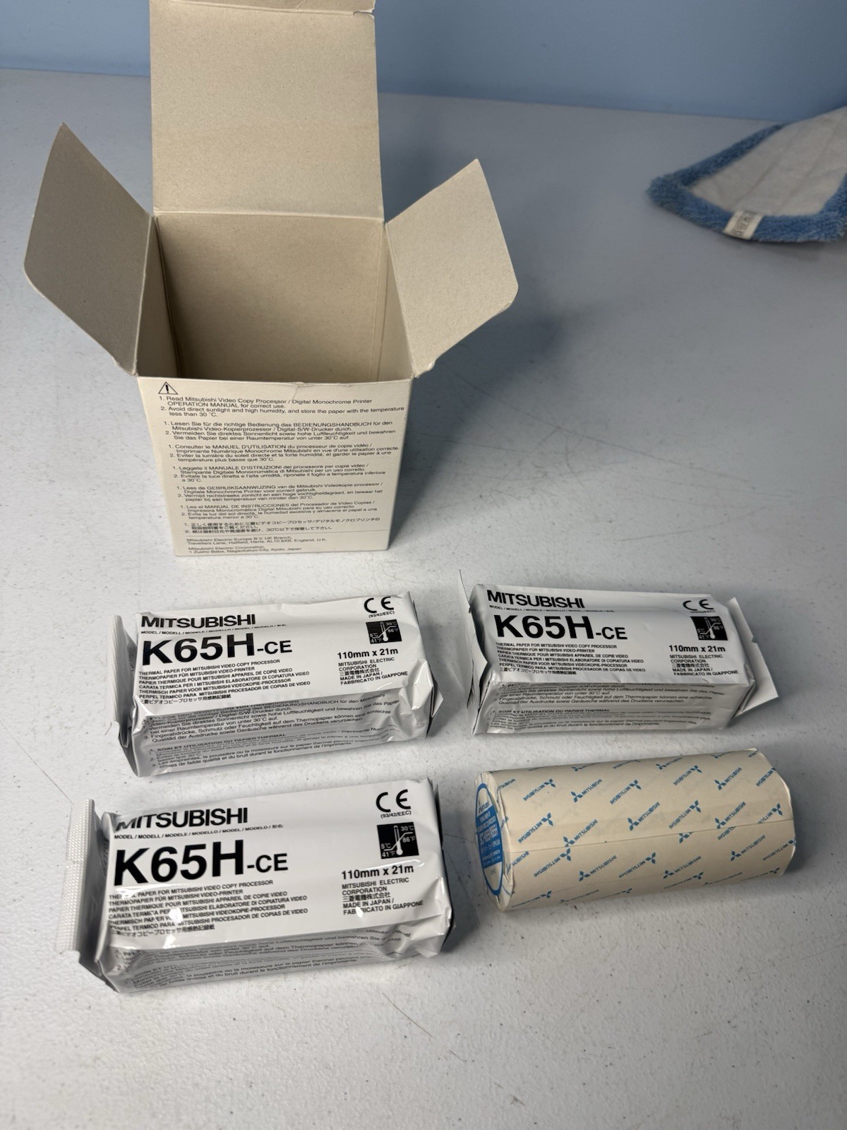 Mitsubishi K65H-CE Thermal Paper For Video Copy Processor Printer 4 NEW ROLLS