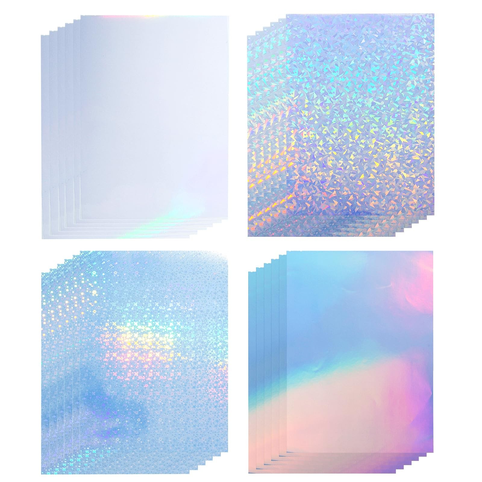 24 Sheets Vinyl Printable Sticker Paper A4 Size (8.25″ x 11.7″) Glossy Stickers