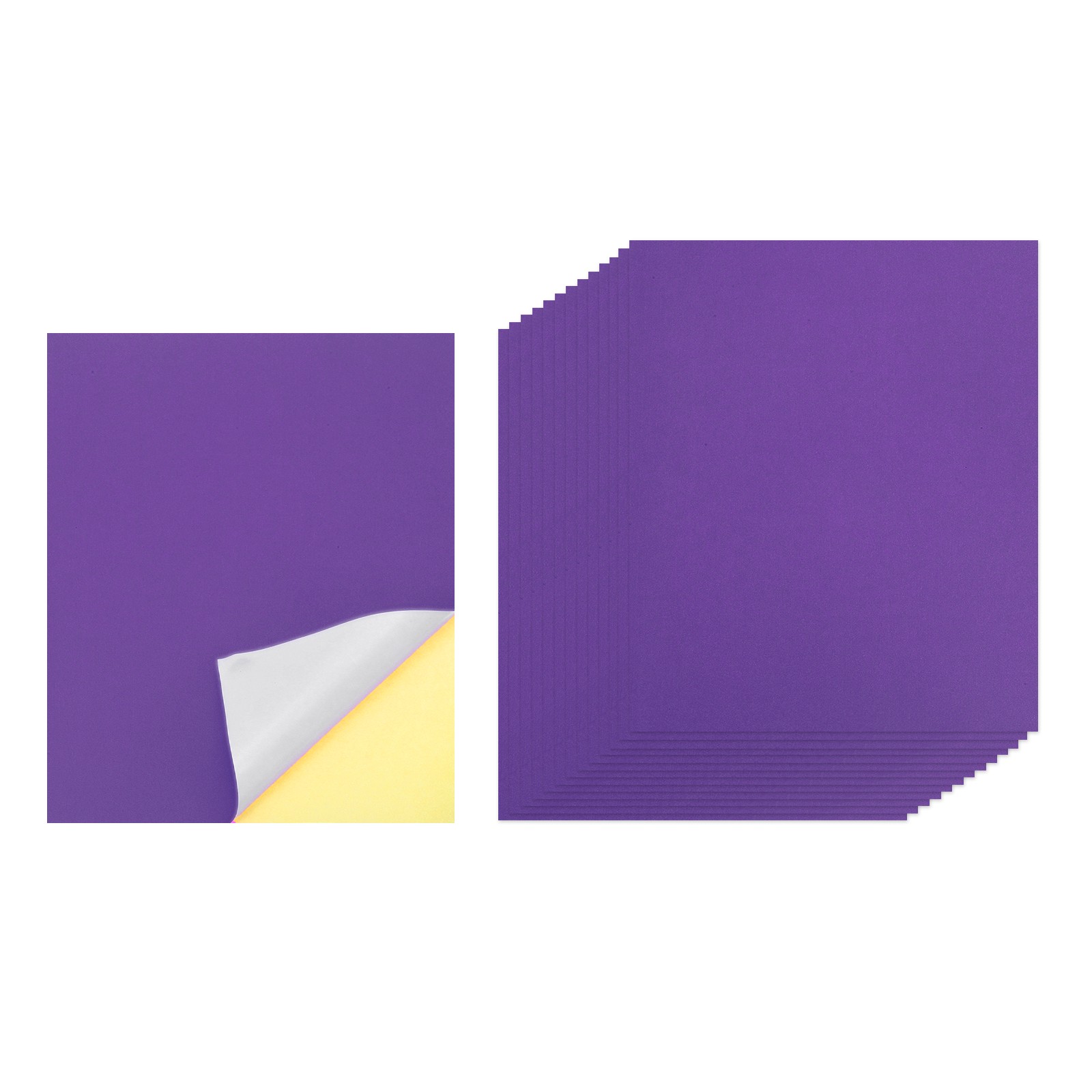 Printable Self Adhesive Paper for Printers, Purple (15 Sheets)