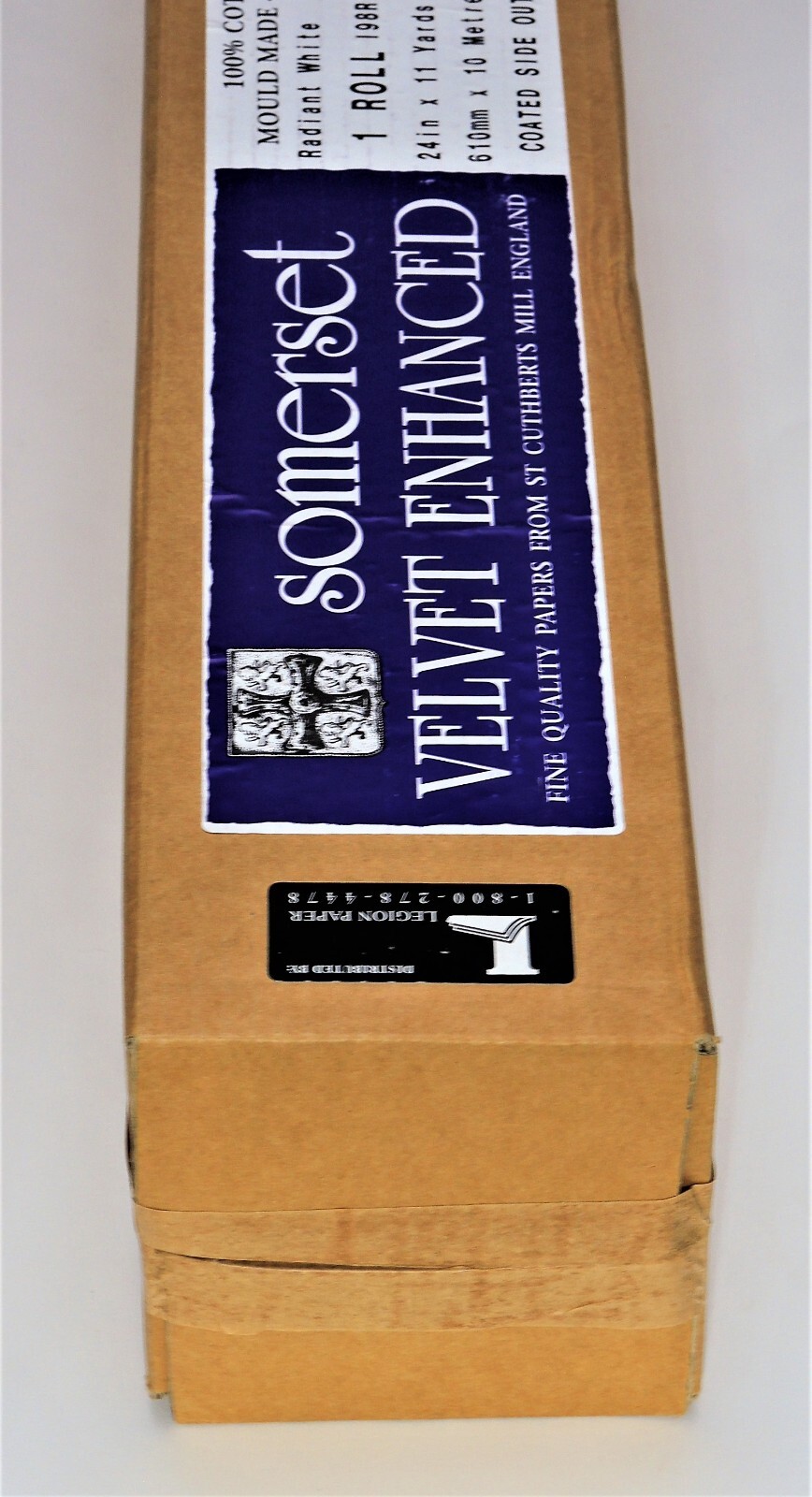24″ X 33′ LEGION SOMERSET VELVET ENHANCED RADIANT WHITE 255 G INKJET PAPER – NEW