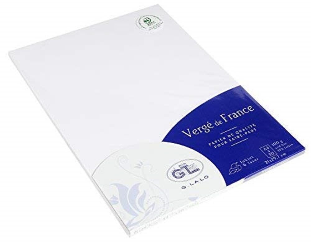 Clairefontaine Lalo 47250L Paper Vergé de France 100g, A4, 21 x 29.7cm…