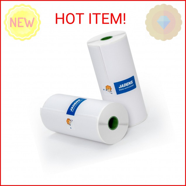 JADENS 2 Rolls Thermal Label Paper, 4×6” Compatible with C10
