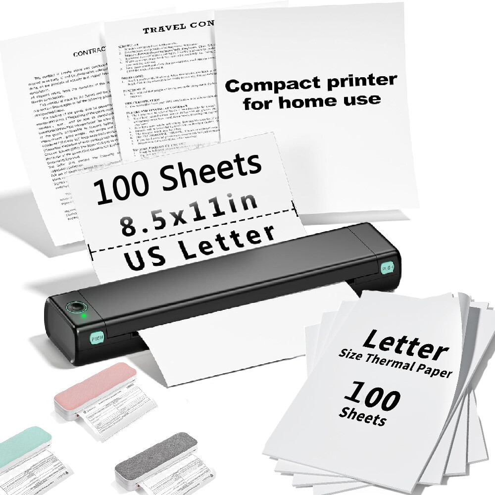 100 Sheets A4 Thermal Printer Paper 8.5×11″ for M08F M832 M834 Portable Printer