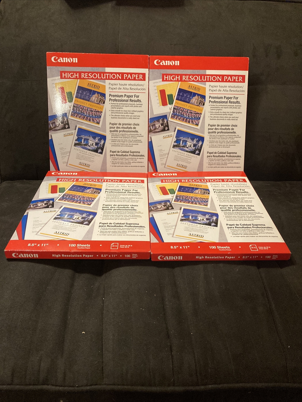 Lot Of 4 Canon 1033A011 8.5″ x 11″ 100 Sheets High Resolution Paper (HR-101) New