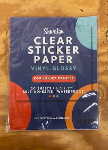 8.5×11″ 20 Clear Printable Vinyl-glossy Sticker A4 Waterproof for Inkjet Printer