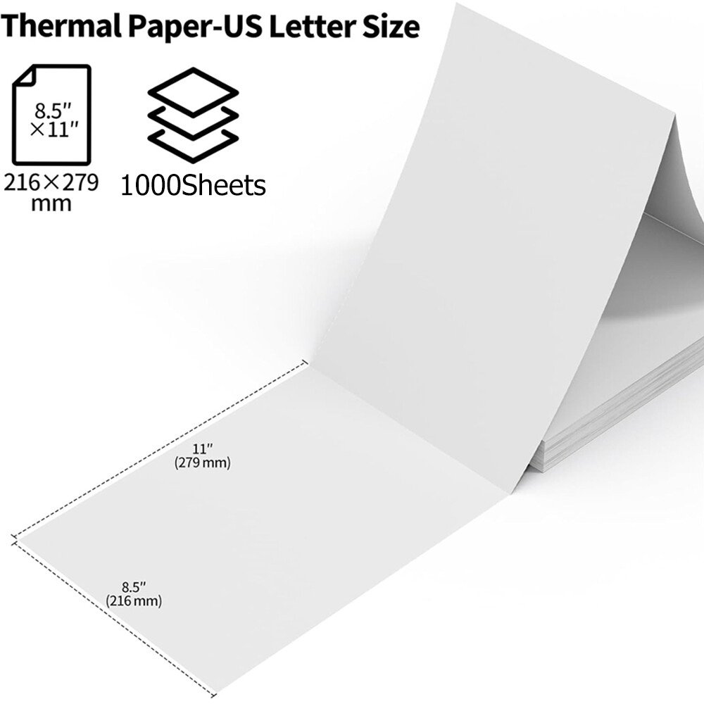 1000x 8.5×11″ Folded A4 Thermal Continuous Paper For M08F M832 Hprt Printer