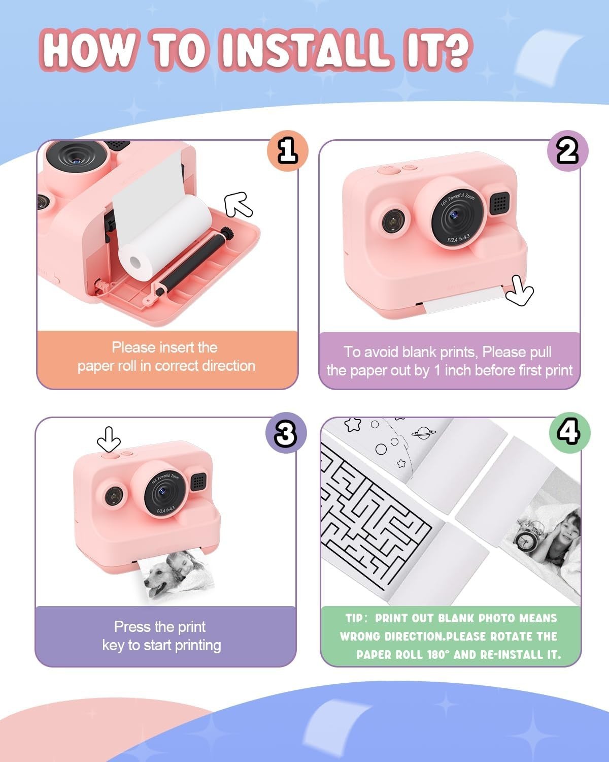 Printing Paper, Printing Camera Refill Thermal Paper 10 Rolls, BPA Free, 10 R…