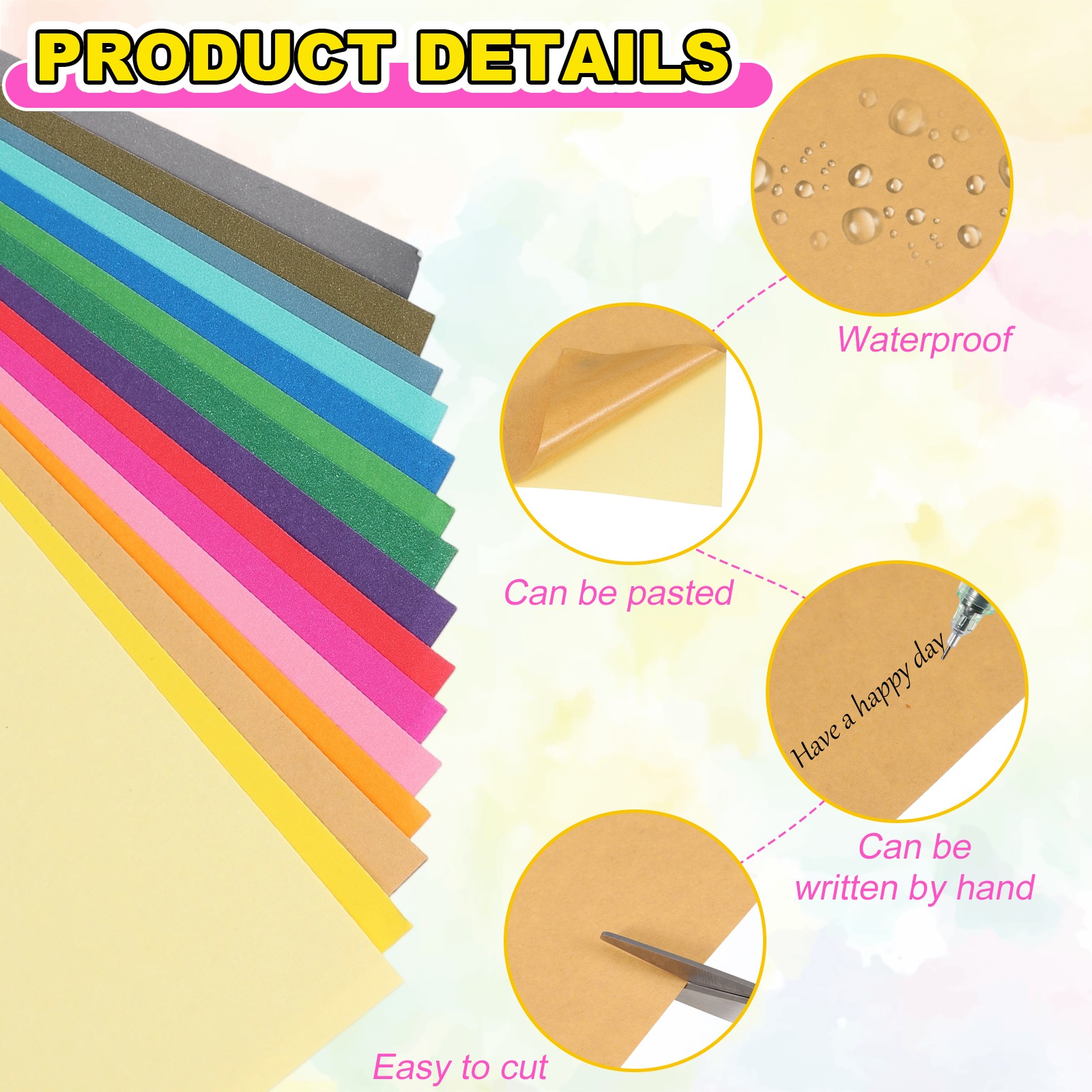 40Pcs Full Sheet Label Sticker Paper, A4 Shipping Labels, Light Brown