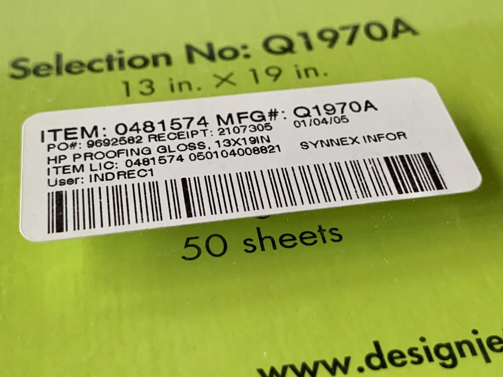 HP DesignJet Proofing Gloss Q1970A Sealed Box 50 Printing Sheets 13″x19″ OOP NOS