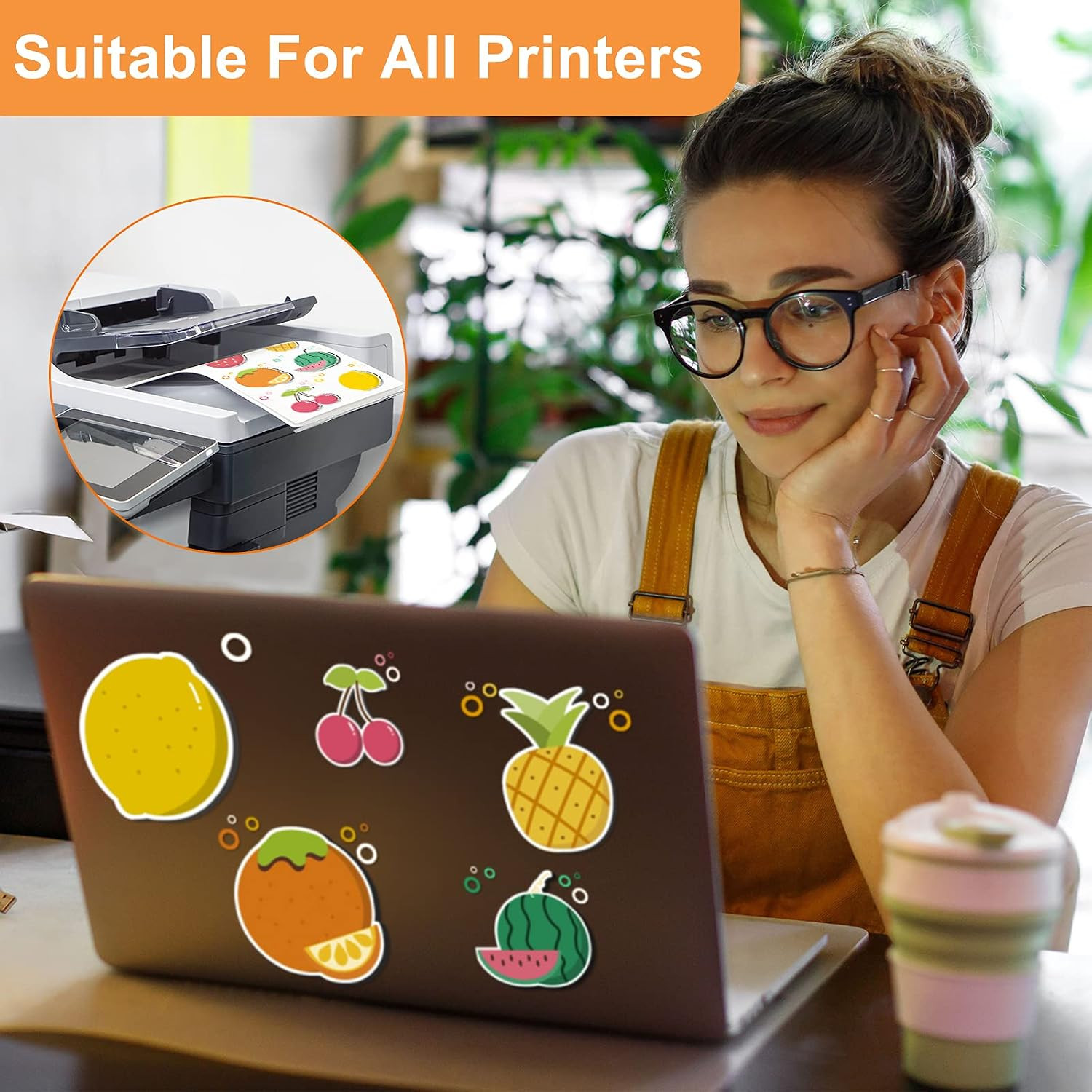 50 Sheets Frosted Waterproof Printable Vinyl Sticker Paper for Inkjet Printer &