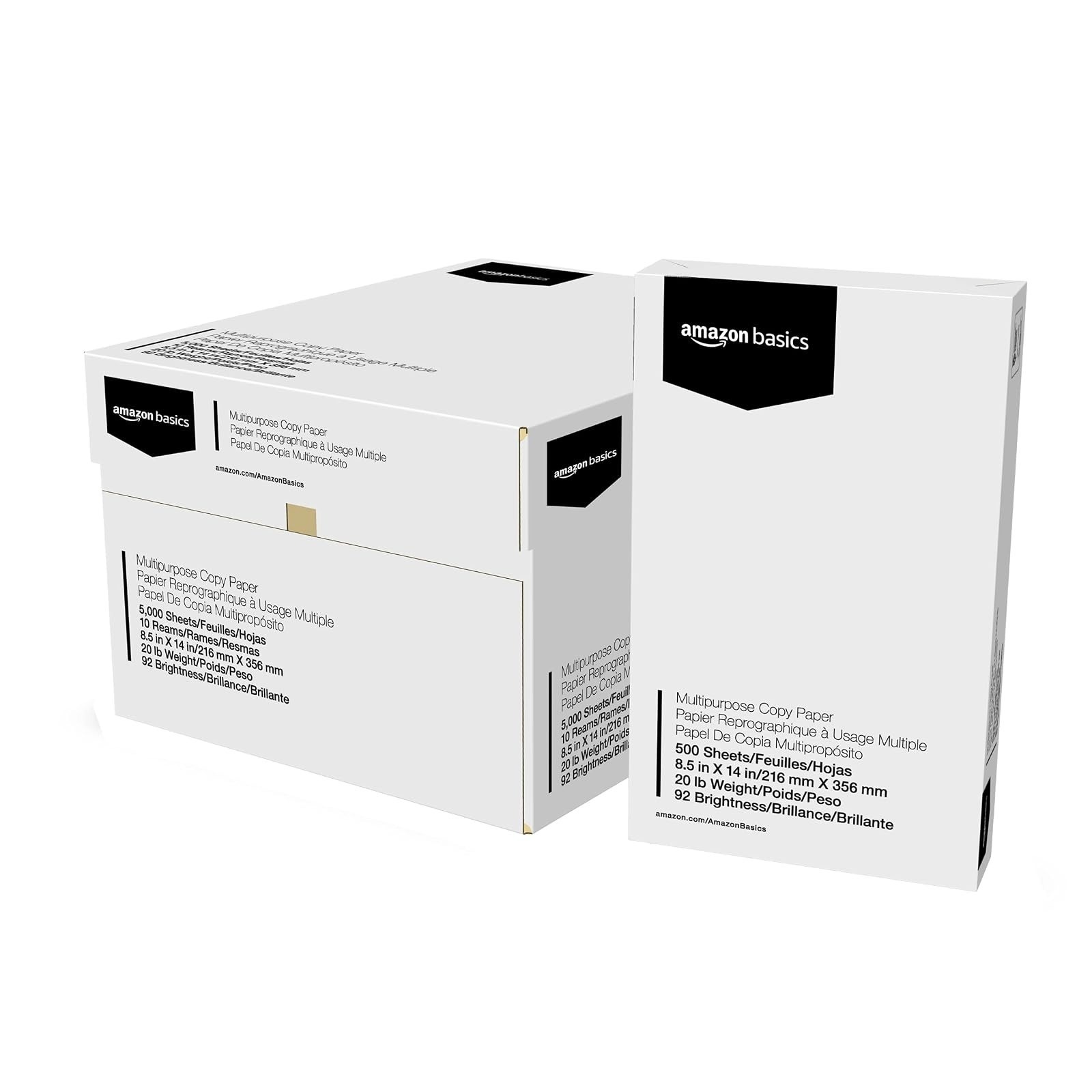 Amazon Basics Multipurpose Copy Printer Paper, 8.5 x 11, 20 lb, 500 Sheets