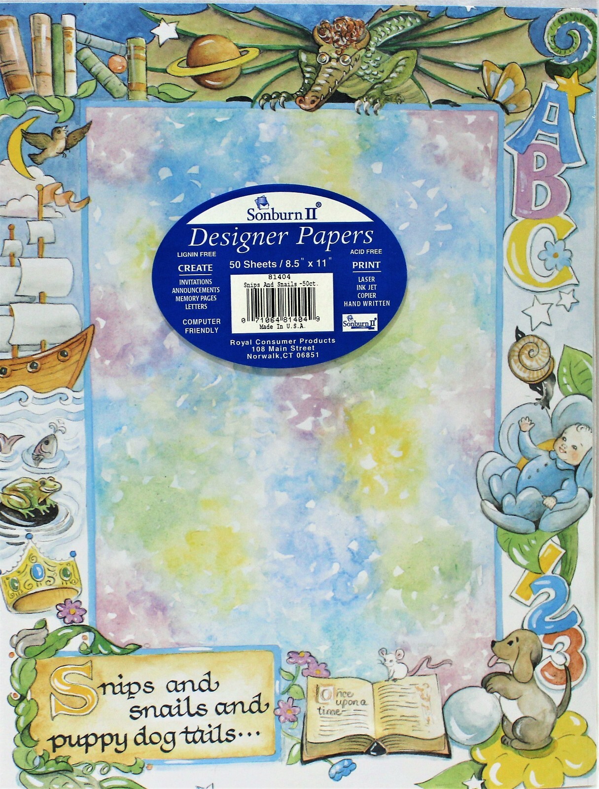 Sonburn II Designer Printer Paper “Snips & Snails Puppy Dog Tails” Laser Ink Jet