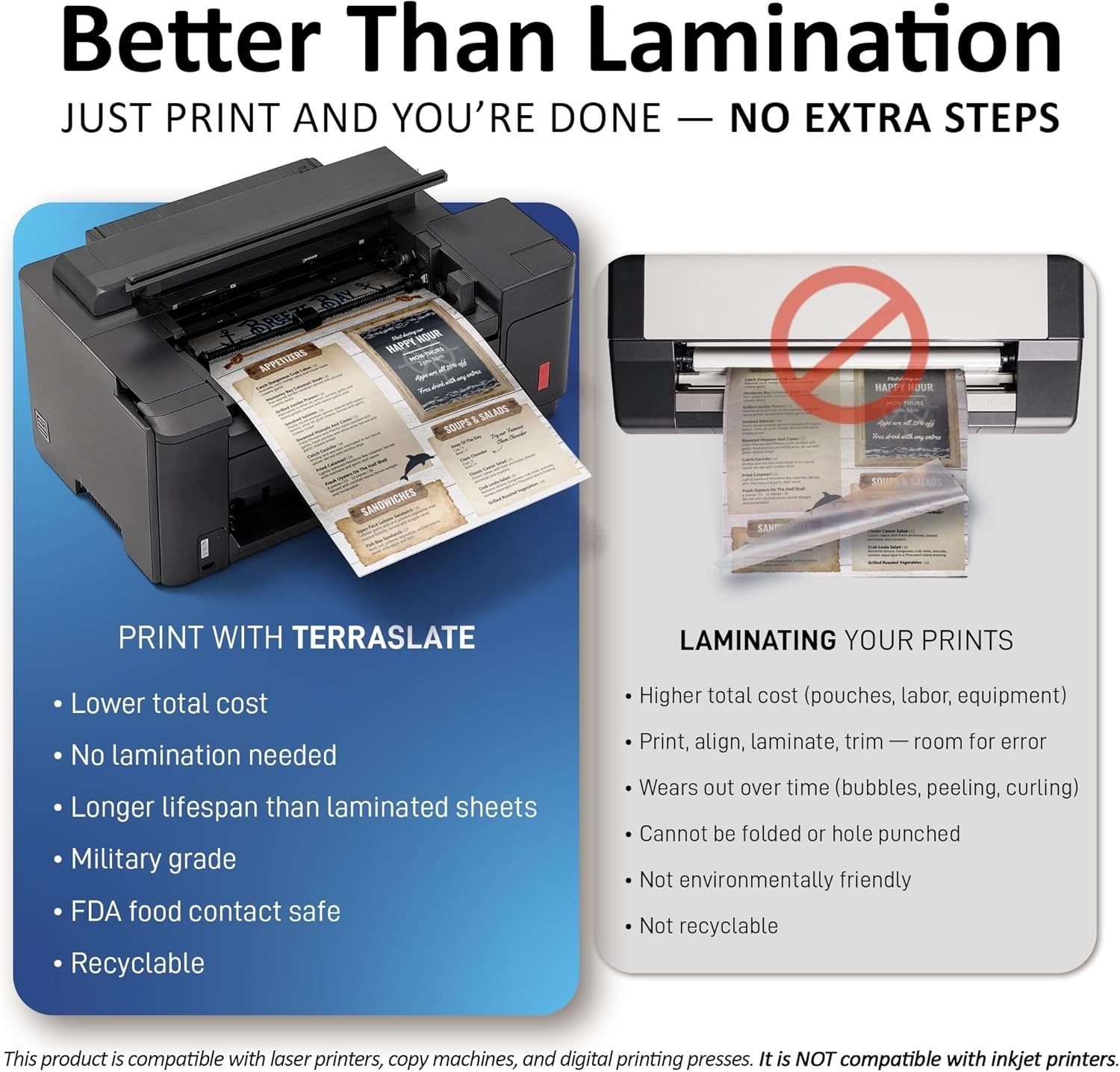 Durable Waterproof Paper for Laser Printers, 25 Sheets, Rip-Proof & Bright White