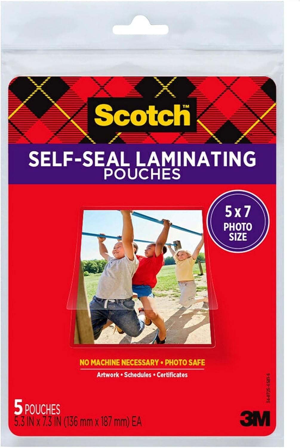 Glossy Document or Photo Laminating Pouch, 5 x 7 Inches, 5-Pack (PL905)