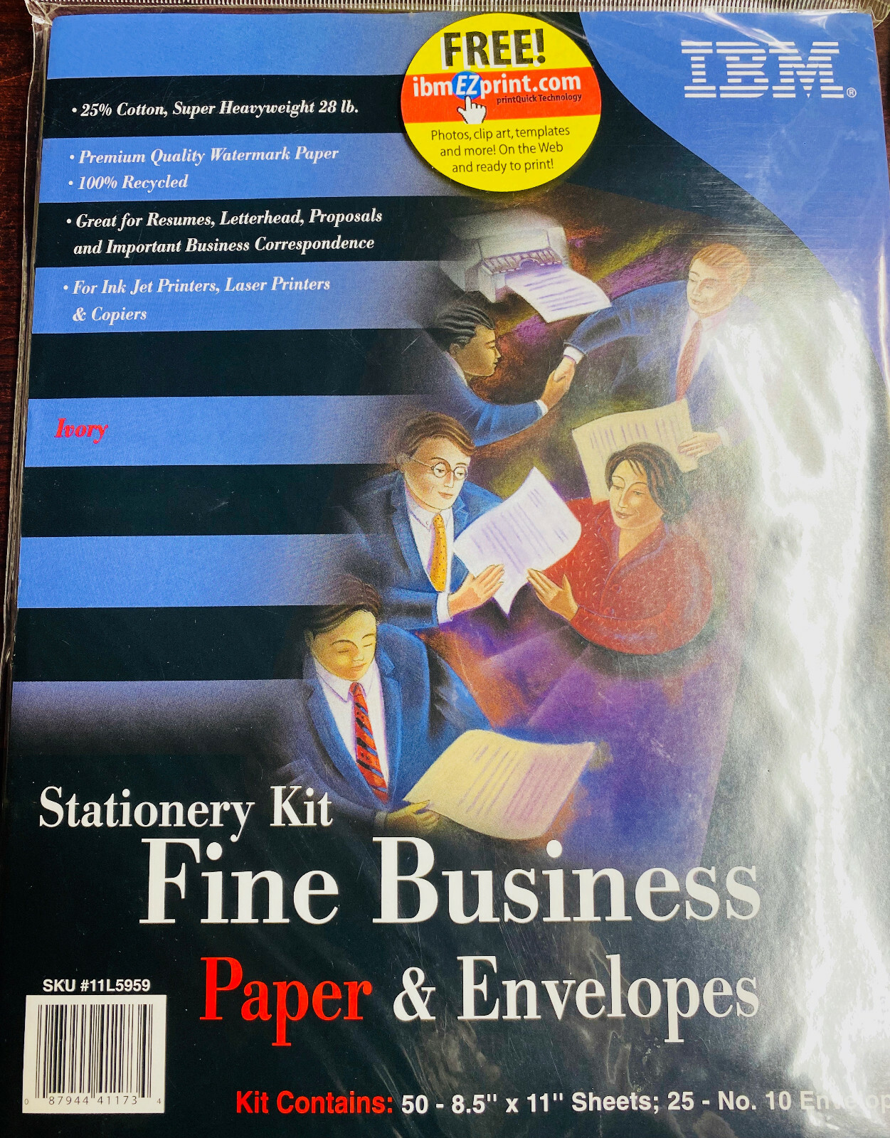 IBM Fine Stationary Paper Kit —new Ivory 50?sheets —25 Envelopes