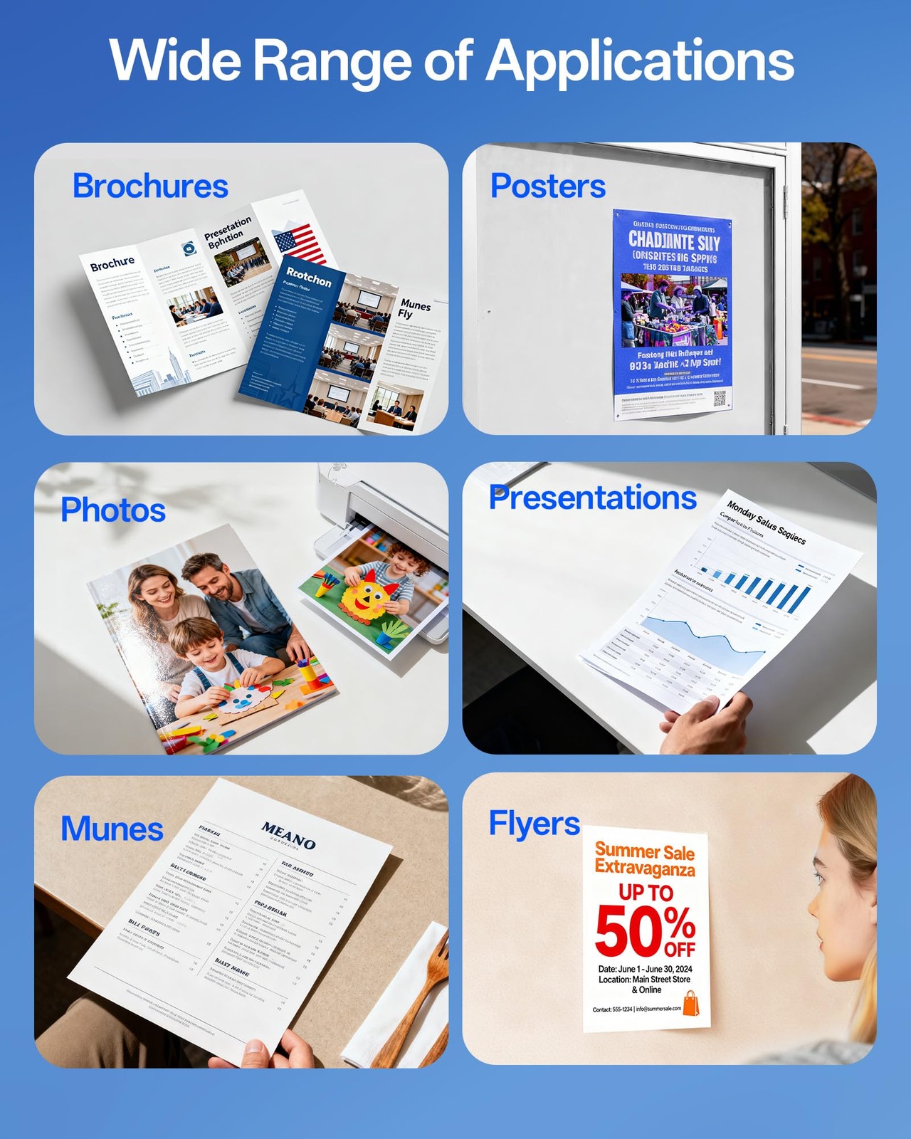 Glossy Thin Inkjet Paper 8.5×11 Inches, 110 Sheets brochure paper, 115gsm Pho…