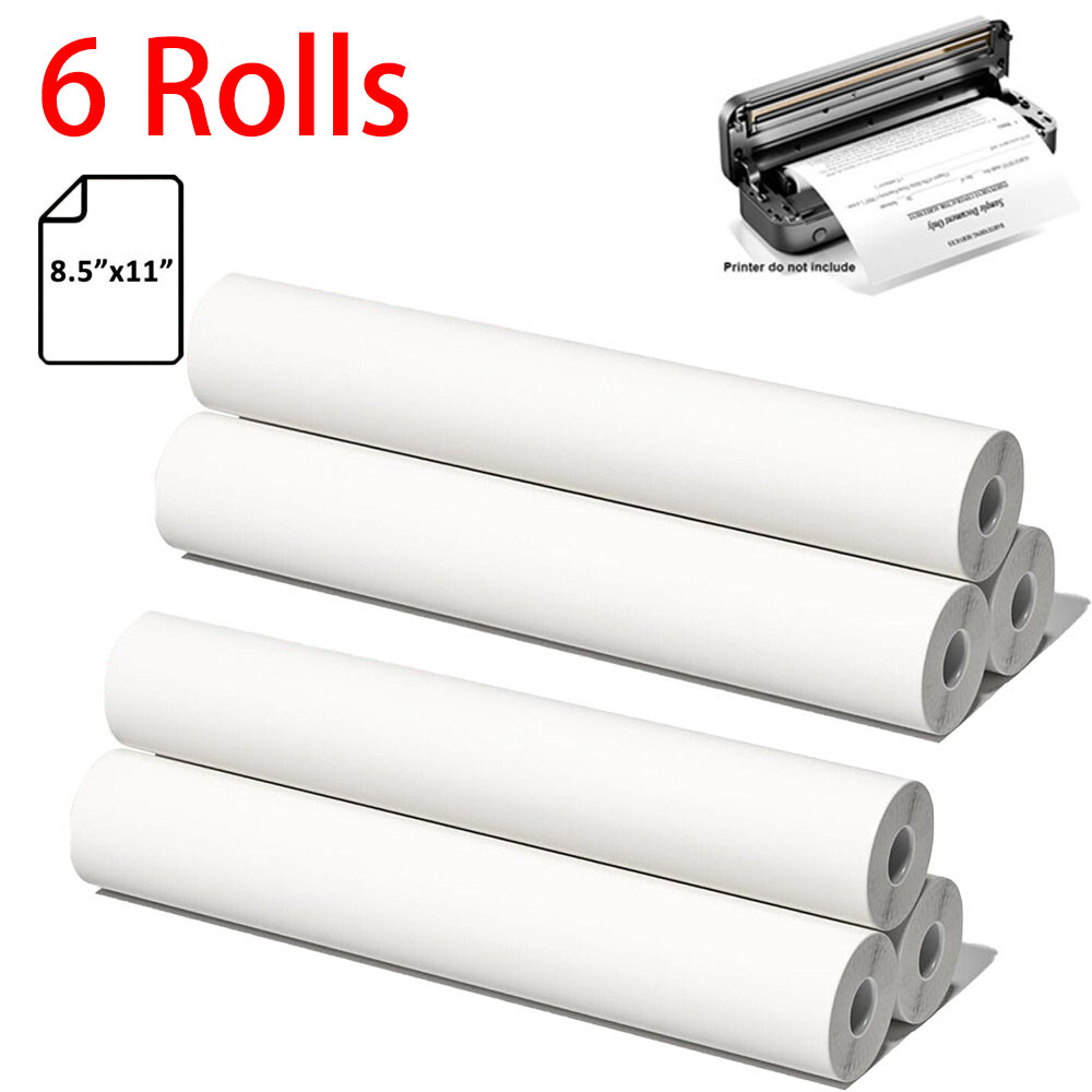 6 Rolls A4 Thermal Printer Paper 8.5×11″ for M08F M832 M834 Portable Printer US