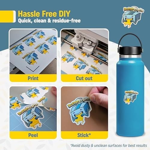 Glossy Printable Vinyl Sticker Waterproof 25 Sheets 8.5″x11″, Inkjet Printer …