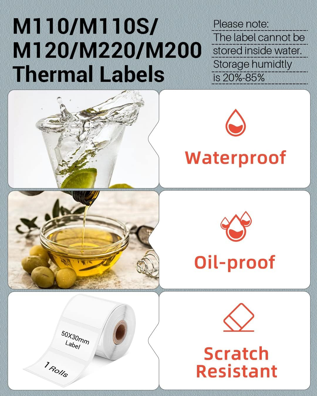 Phomemo Thermal Sticker Label for M110/M100/M108/M220/M250/M221 Label Printer