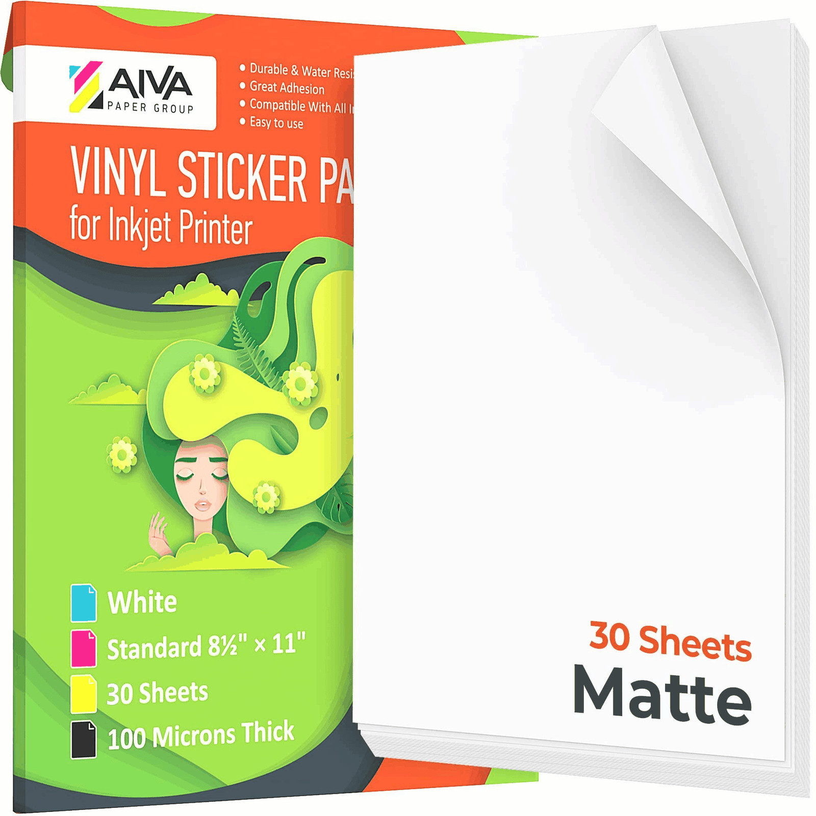 Printable Vinyl Sticker Paper Waterproof Decal Paper for Inkjet Printer 30