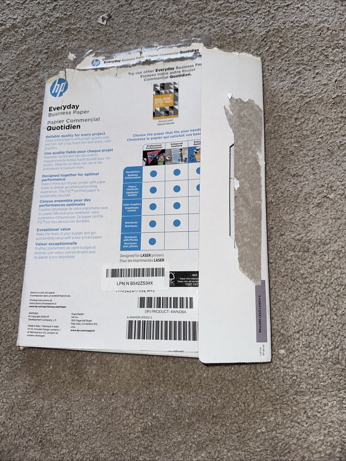 B-6. HP Premium Business Printer Paper Copier Paper