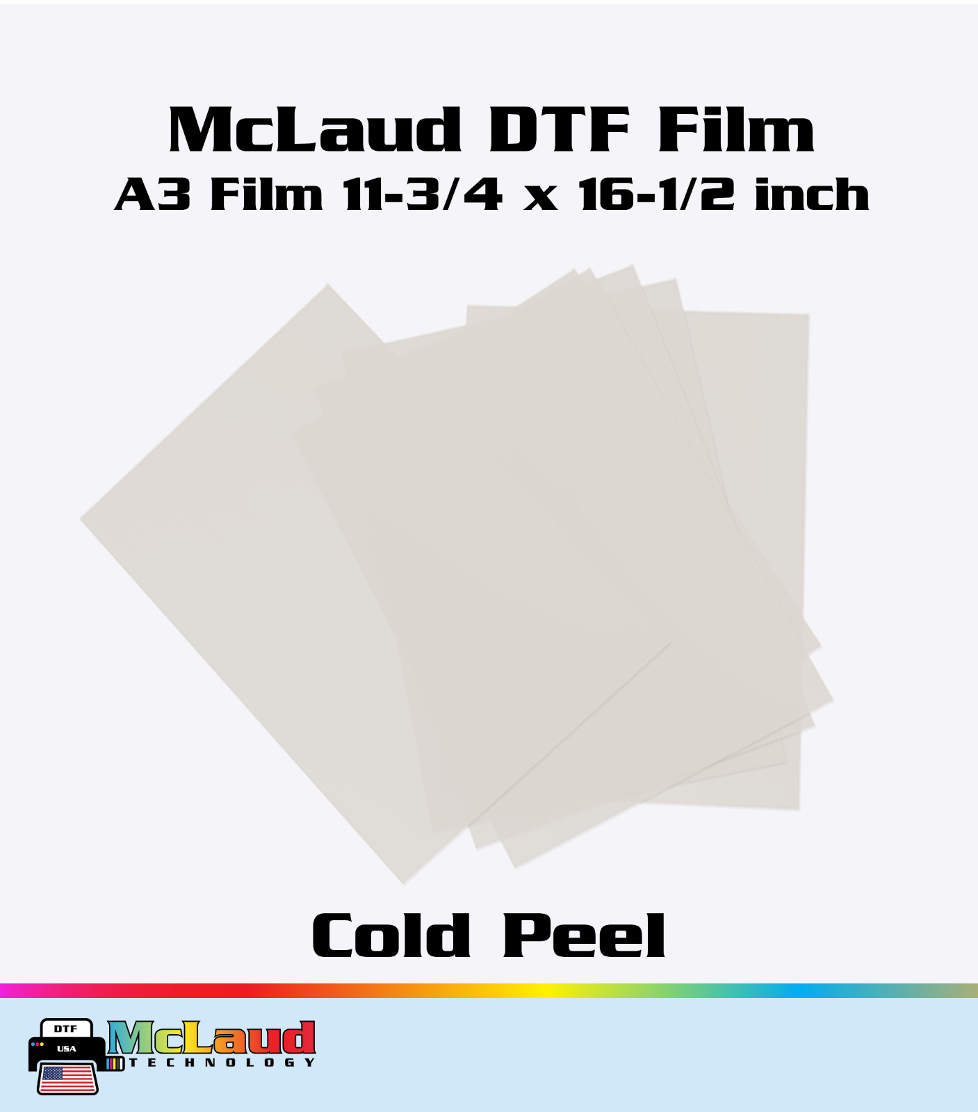 McLaud DTF Transfer Film A3 (11-3/4 x 16-1/2 inch) Package of 100