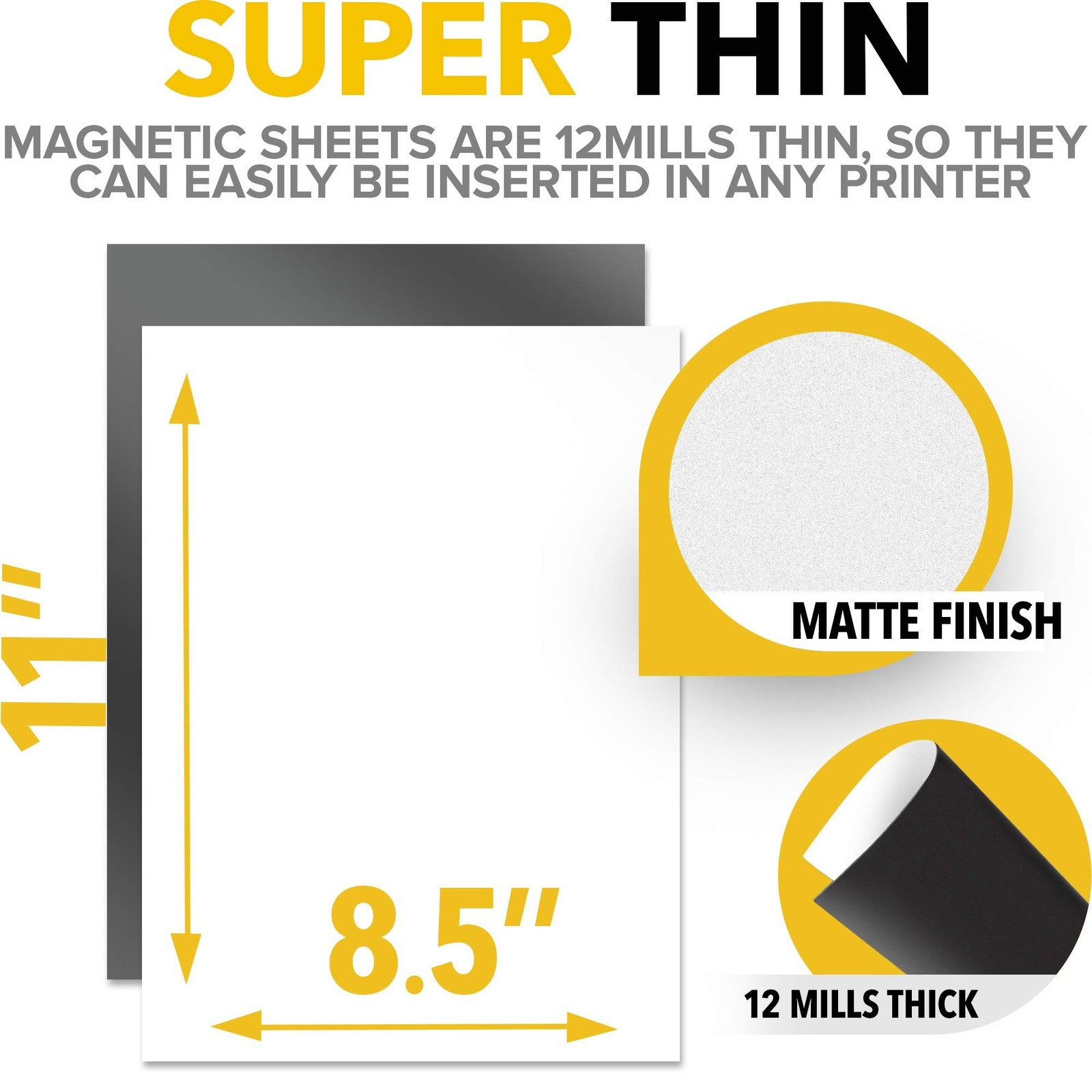 Printable Magnetic Sheets Each 8.5” x 11” Flexible Magnet Sheets Non