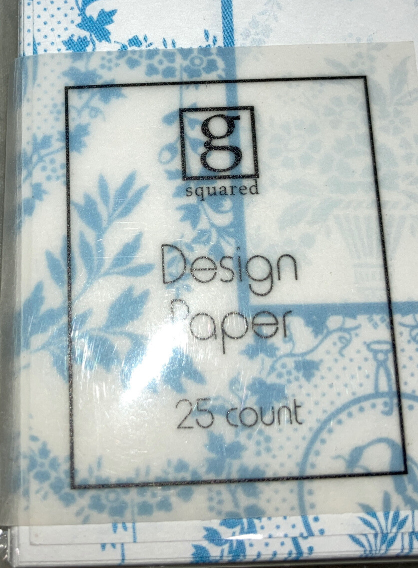 Blue & White Victorian Print Computer Paper 25 Sheets G Squared Brand