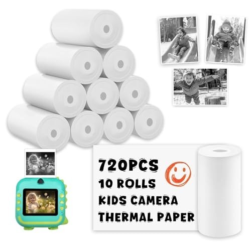 10 Rolls Kids Instant Print Camera Paper 57x25mm Thermal Photo Refill 720Pcs
