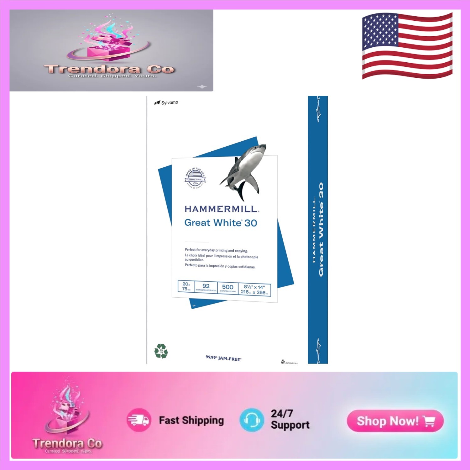 Reliable Legal Size Printer Paper – 30% Recycled, 92 Brightness, 500 Sheets