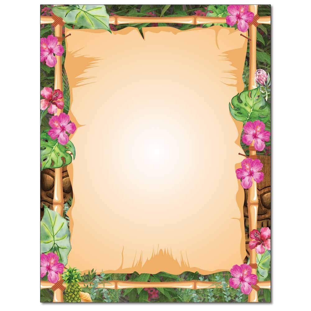 25 PCS Luau Letterhead Laser Inkjet Printer Paper Tropical Theme Stationery