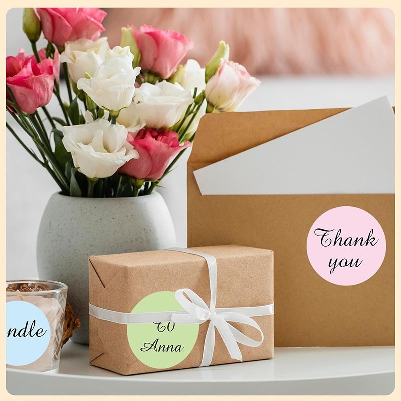 2” Color Cyclic Round Thermal Labels Adhesive Gift Card Printable Sticker Paper