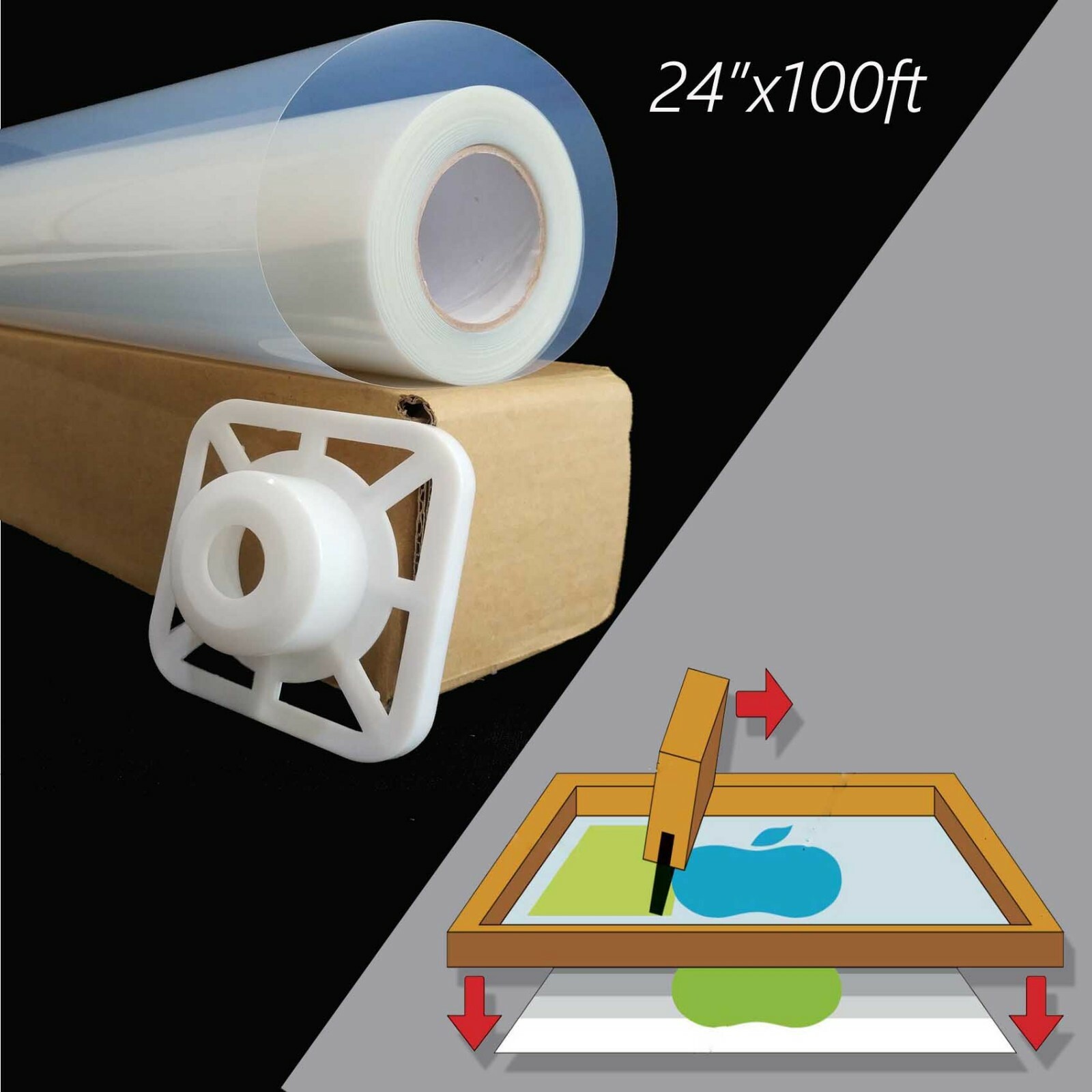 Waterproof Inkjet Milky Transparency Film Screen Printing 24″x100ft Roll