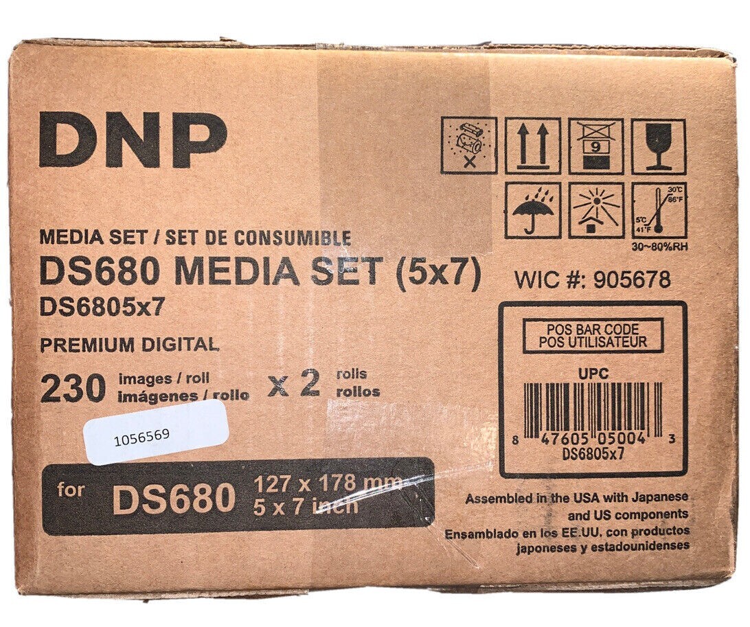 DNP DS680 media set (5×7) 2 Rolls of Paper And Ribbon Per Box 460 Images 230 x2