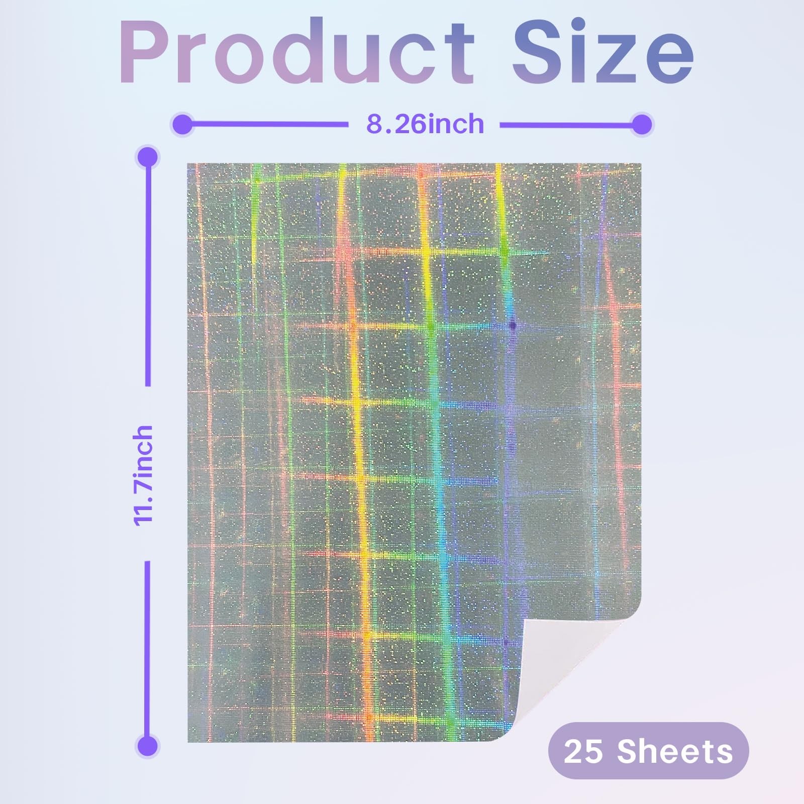 25 Sheets Holographic Sticker Paper for Inkjet&Laser Printer, Printable Vinyl…