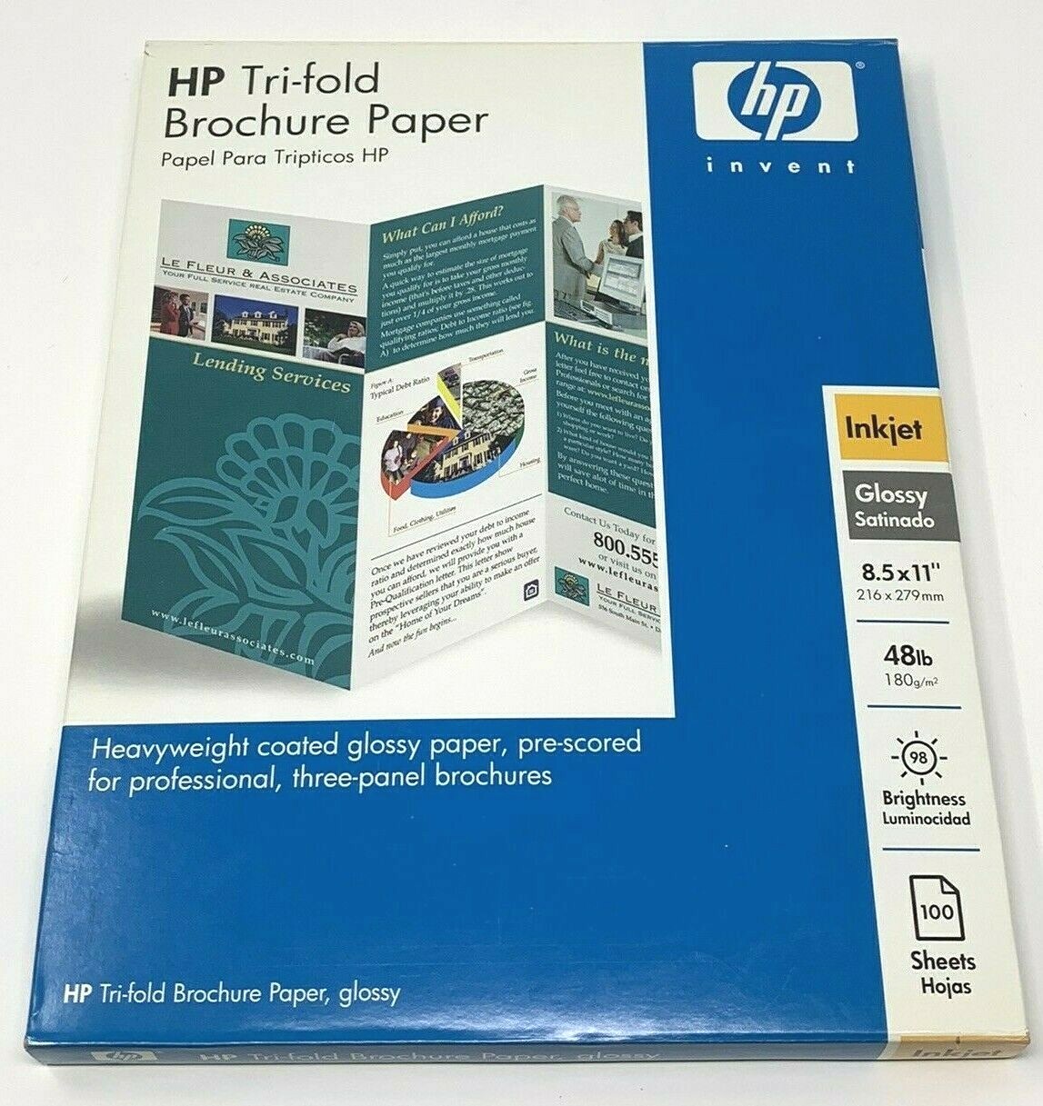 Hewlett Packard C7020A Brochure 8-1/2 x 11 Glossy Paper + Avery Mailing Labels