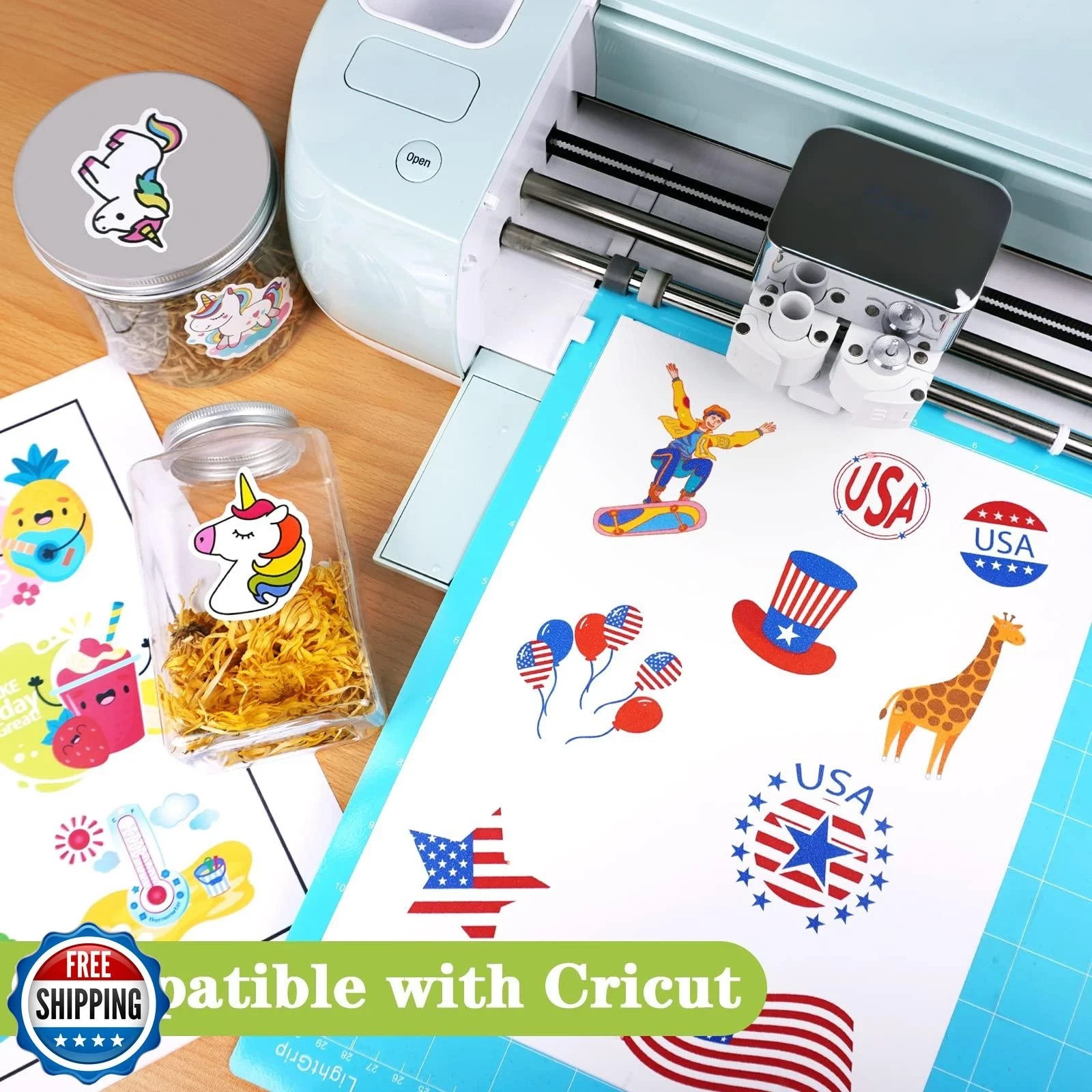 Lzerking Printable Vinyl Sticker Paper for Inkjet Printer 100 She