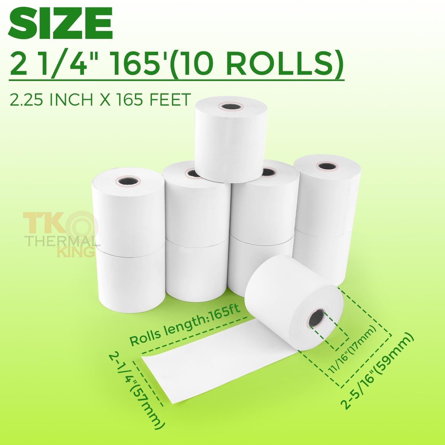 TK Thermal King, (10 Rolls) 2 1/4″ x 165′ 2-1/4″ x 165′, 10 Rolls