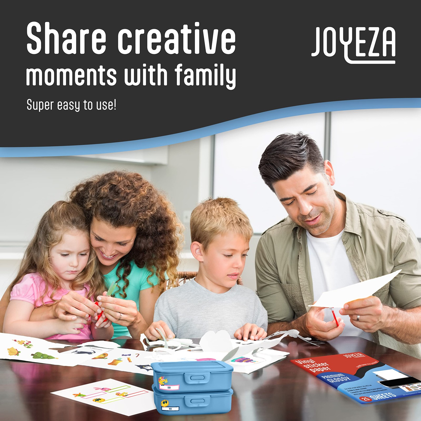 JOYEZA Premium Printable Vinyl Sticker Paper for Inkjet Printer – 25 White