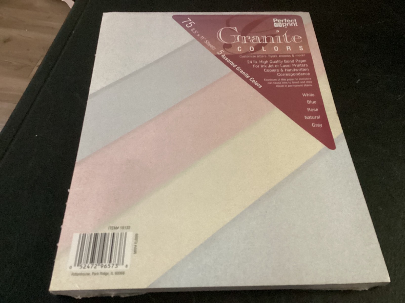 New Pack of Perfect Print Granite Colors Paper, white, blue,rose,natural,gray