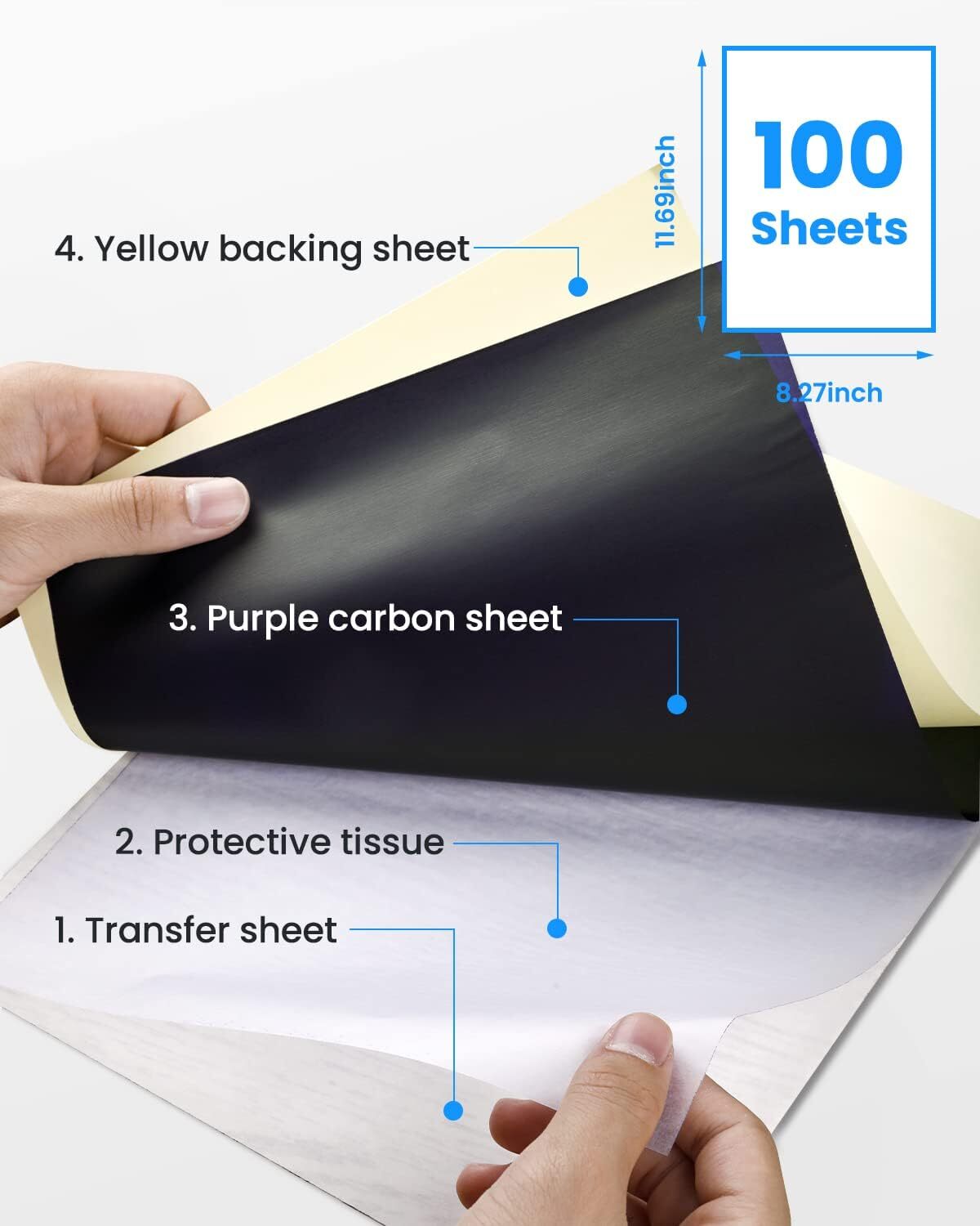 Tattoo Transfer Paper Stencil Carbon Thermal Tracing Hectograph Supplies Sheets
